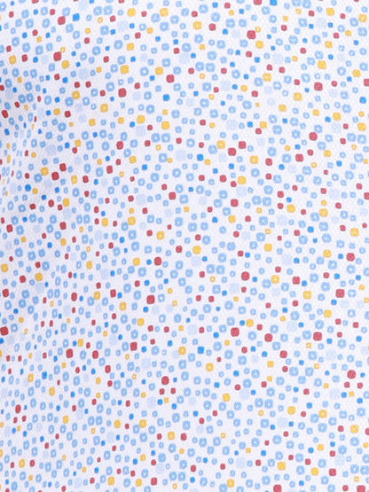 Park Avenue Men Blue Regular Fit Printed Half Sleeve Ainsley Collar Shirt