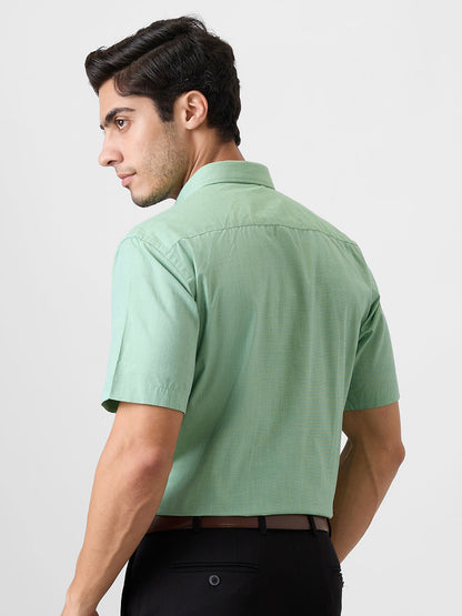 Park Avenue Men Green Fil-A-Fil Regular Fit Cotton Blend Shirt