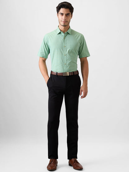 Park Avenue Men Green Fil-A-Fil Regular Fit Cotton Blend Shirt