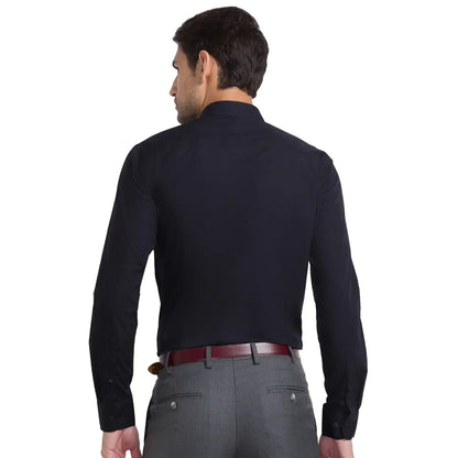 Men Black Slim Fit Cotton Shirts