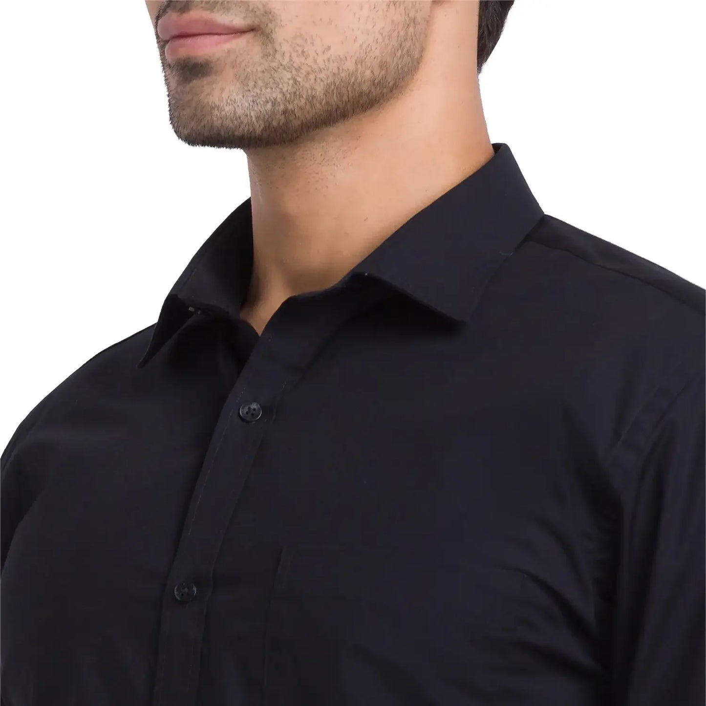 Men Black Slim Fit Cotton Shirts