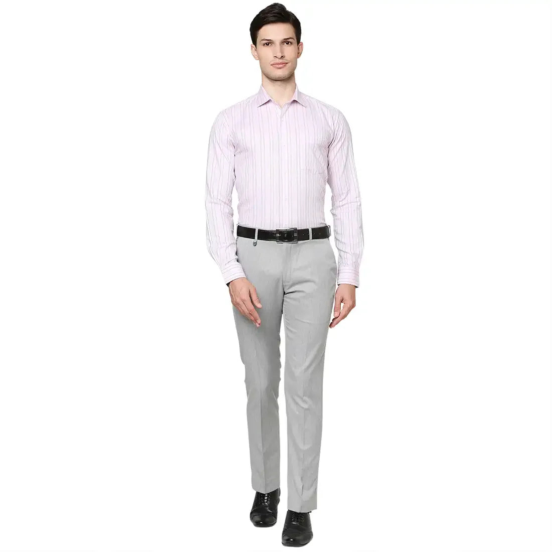 Men Red Slim Fit Stripe Cotton Shirts