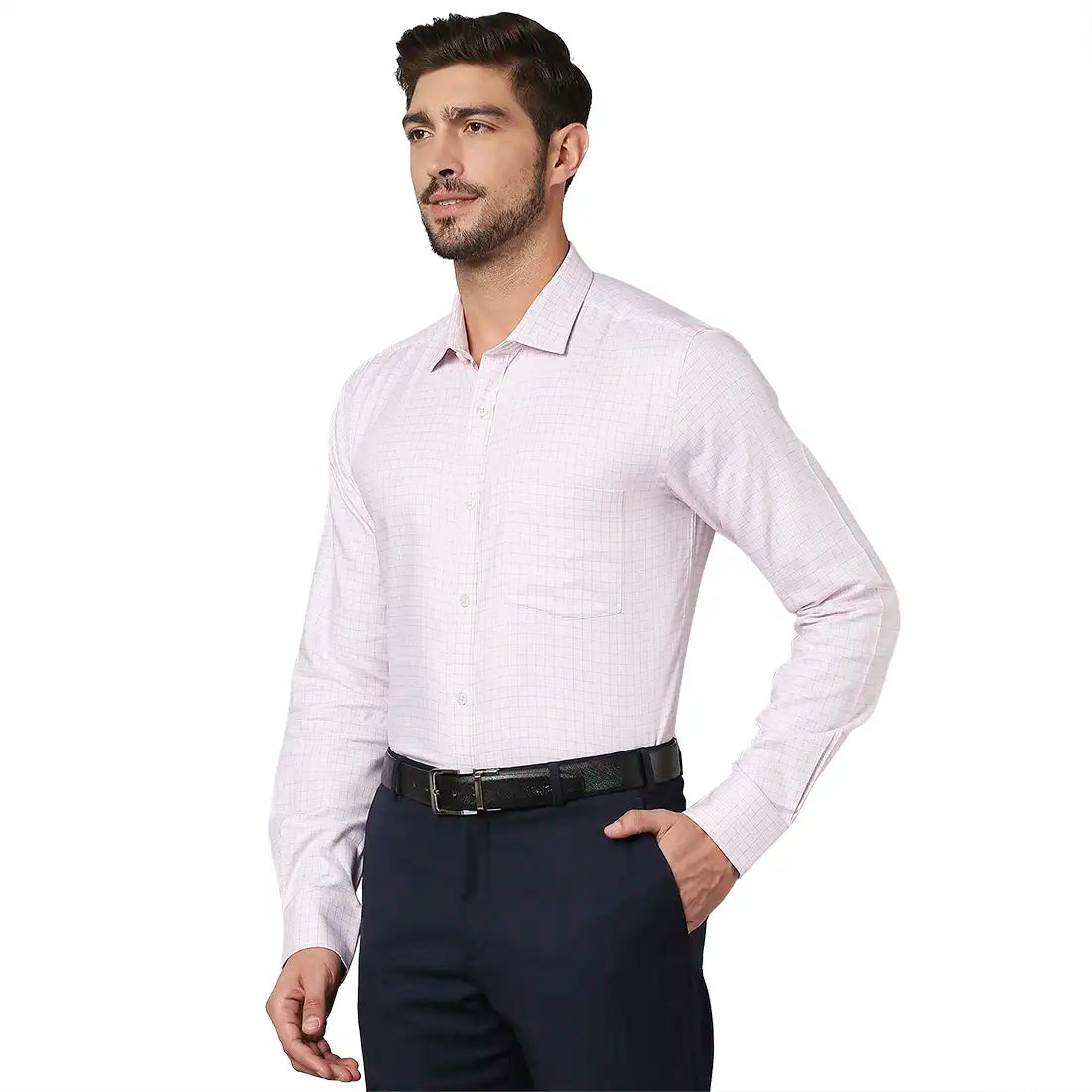 Men Red Slim Fit Checks Cotton Shirts