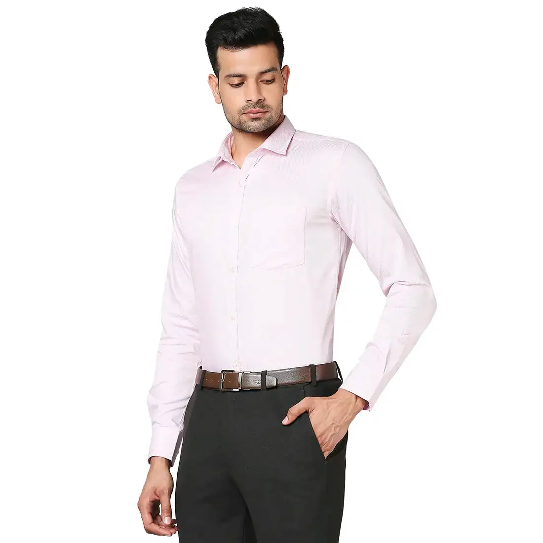 Men Red Slim Fit Stripe Cotton Shirts