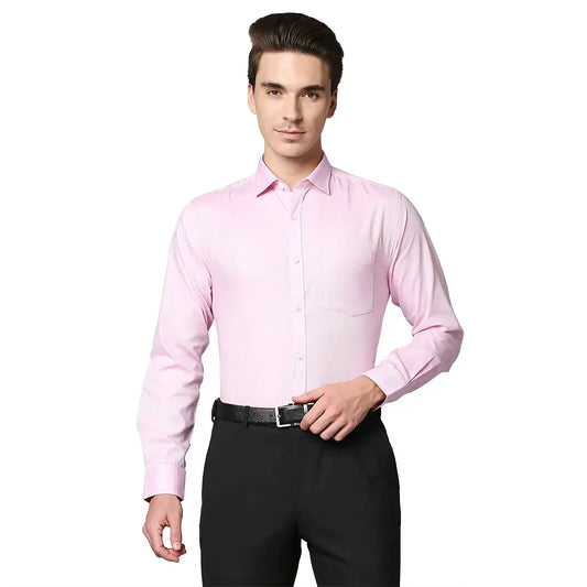 Park Avenue Men Pink Striped Slim Fit Cotton Formal Shirt