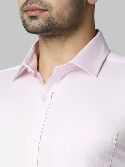 Men Blue Slim Fit Structure Cotton Shirts