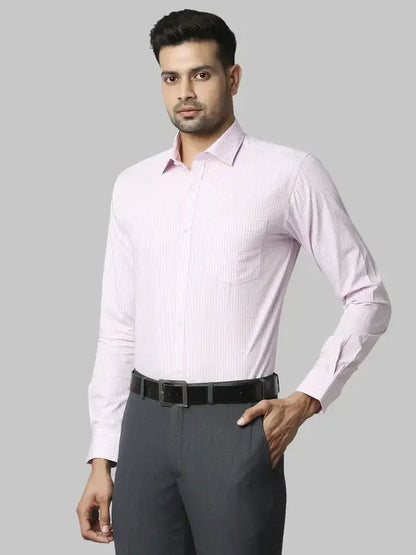 Park Avenue Men Pink Structured Slim Fit Cotton Formal Shirt