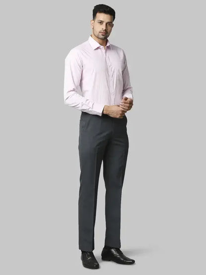 Park Avenue Men Pink Structured Slim Fit Cotton Formal Shirt