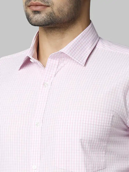 Park Avenue Men Pink Structured Slim Fit Cotton Formal Shirt