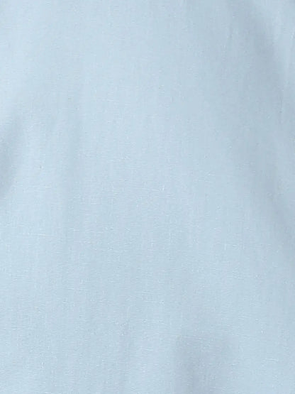 Men Blue Slim Fit Solid Cotton Shirts