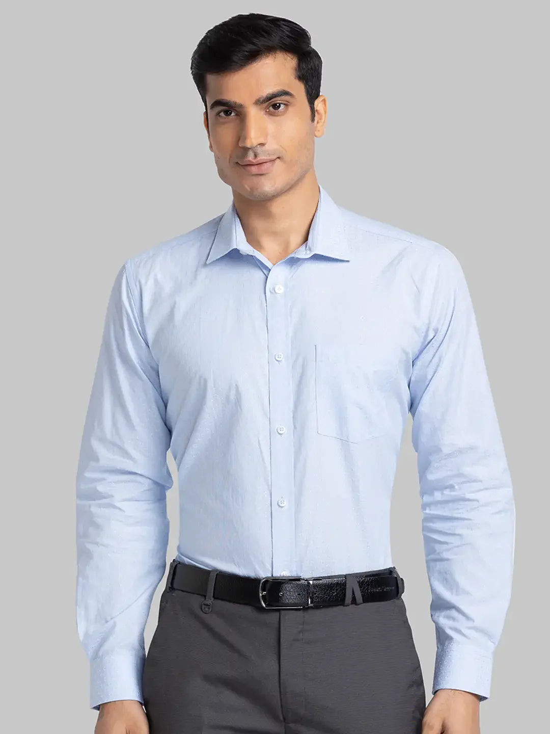 Men Blue Slim Fit Stripe Cotton Blend Shirts