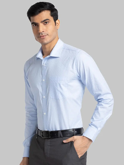 Men Blue Slim Fit Stripe Cotton Blend Shirts
