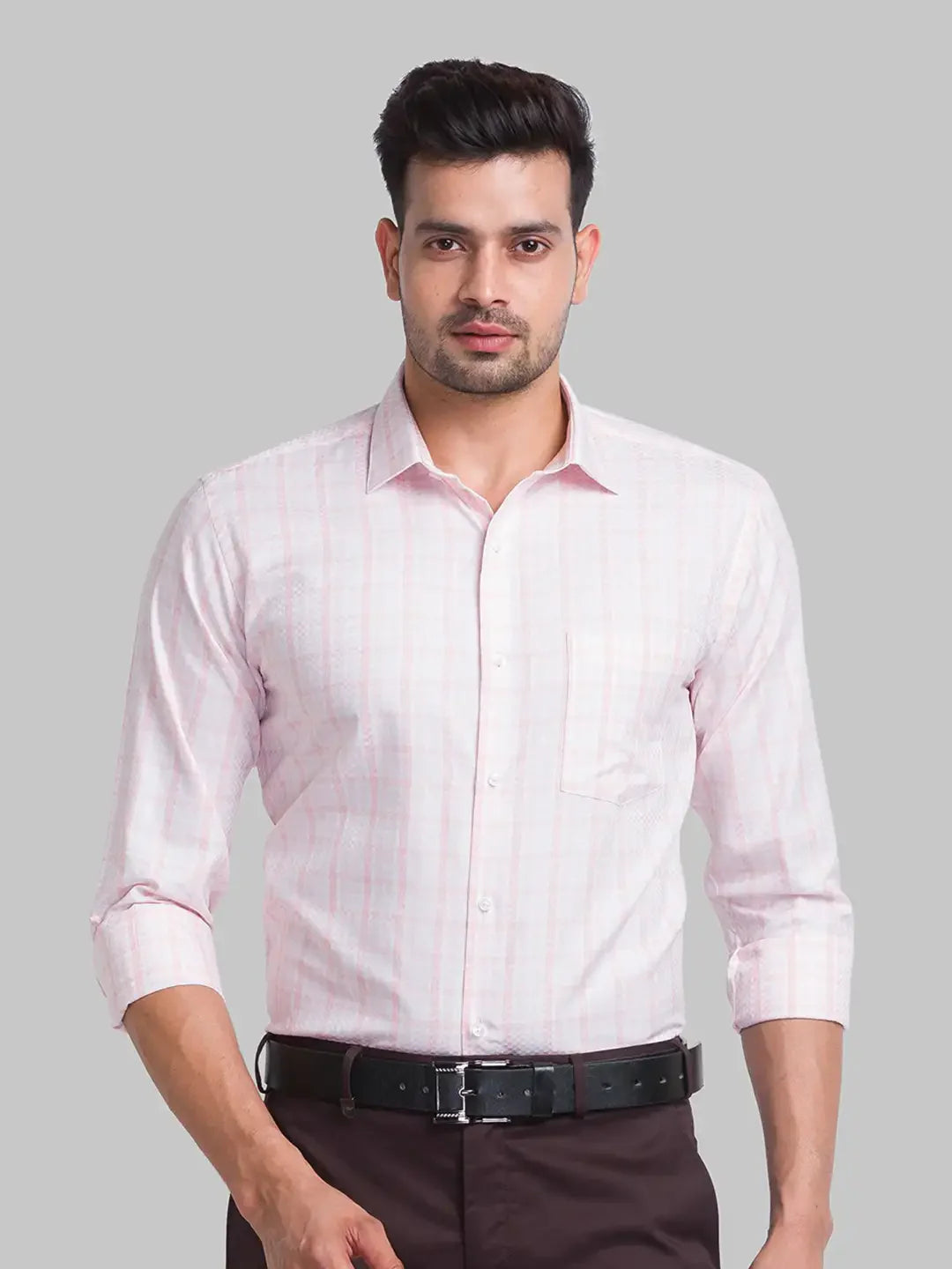 Men Red Slim Fit Checks Cotton Shirts