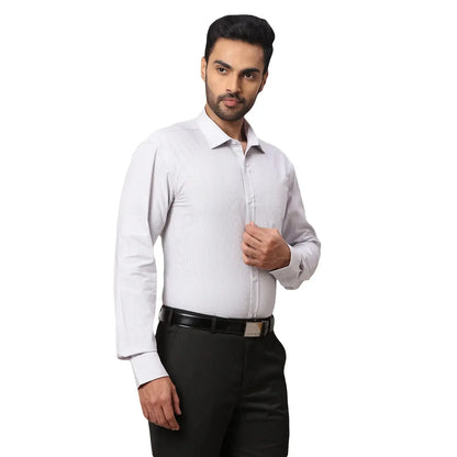 Men Grey Slim Fit Cotton Shirts