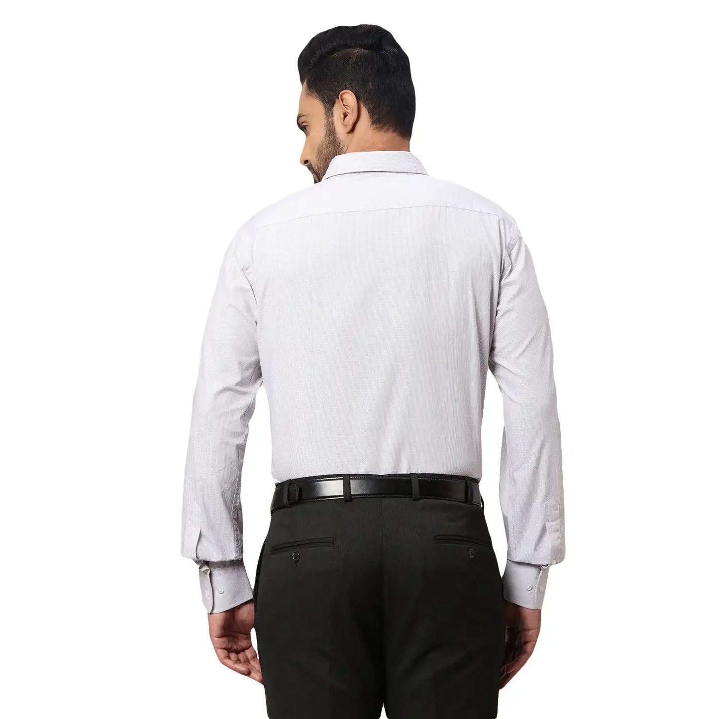 Men Grey Slim Fit Cotton Shirts
