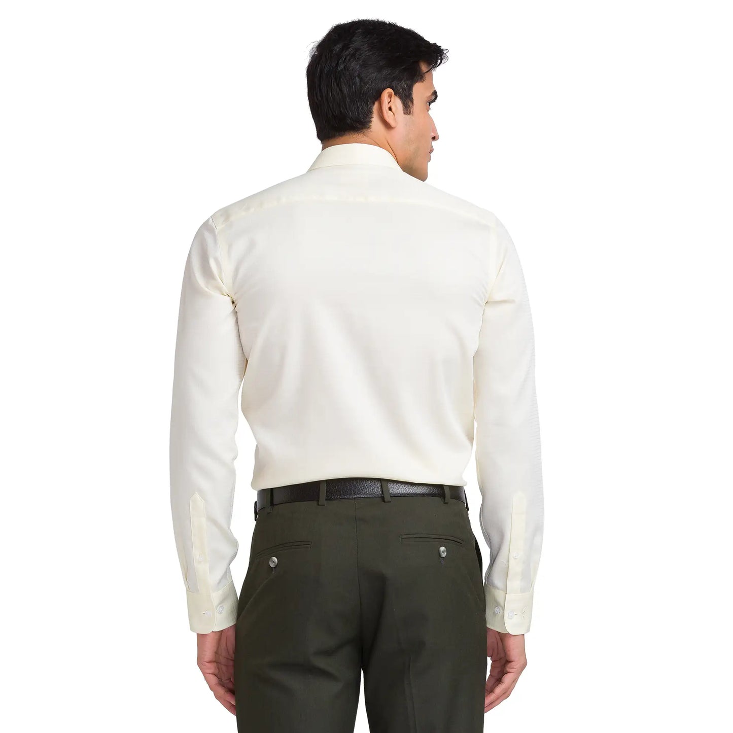 Park Avenue Men Yellow Slim Fit Structured Cotton Formal Shirt