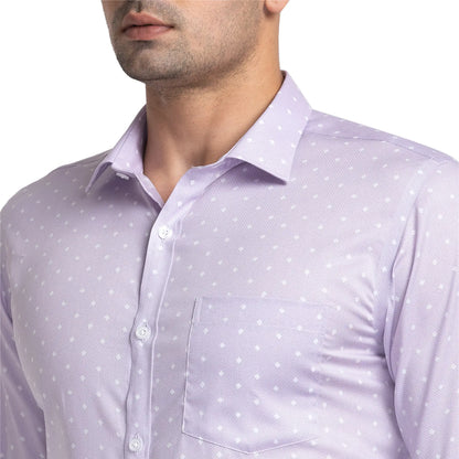 Park Avenue Men Violet Slim Fit Printed Cotton Formal Shirt