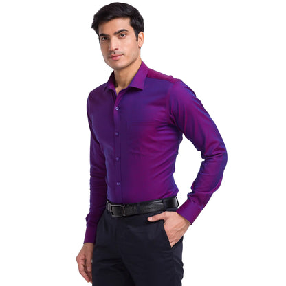 Park Avenue Men Purple Structured Slim Fit Cotton Formal Shirt