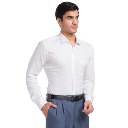 Park Avenue Men White Cotton Formal Shirt