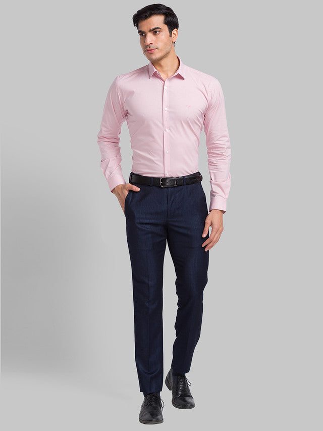 Park Avenue Men Pink Solid Slim Fit Cotton Blend Formal Shirt
