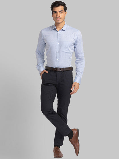 Park Avenue Blue Structure Slim Fit Cotton Formal Shirt
