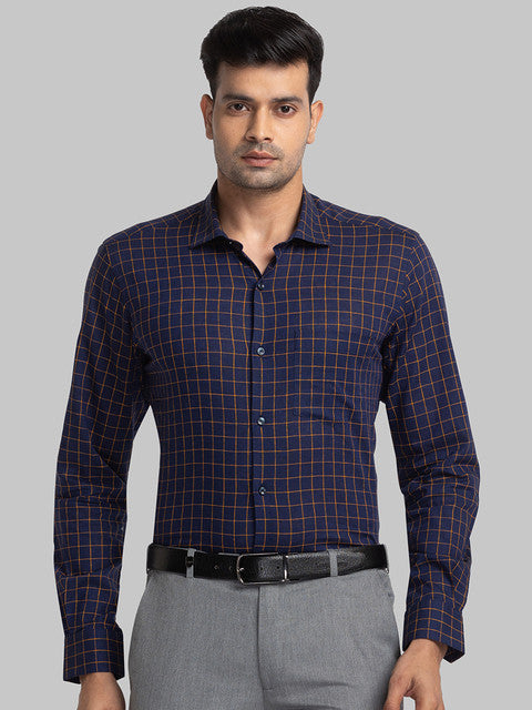 Park Avenue Men Blue Slim Fit Checks Shirt