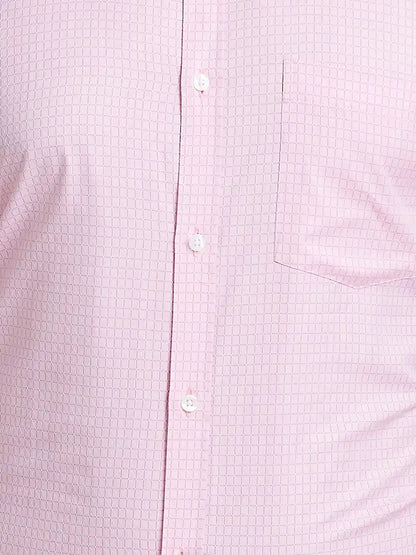 Park Avenue Men Pink Checks Slim Fit Cotton Blend Formal Shirt
