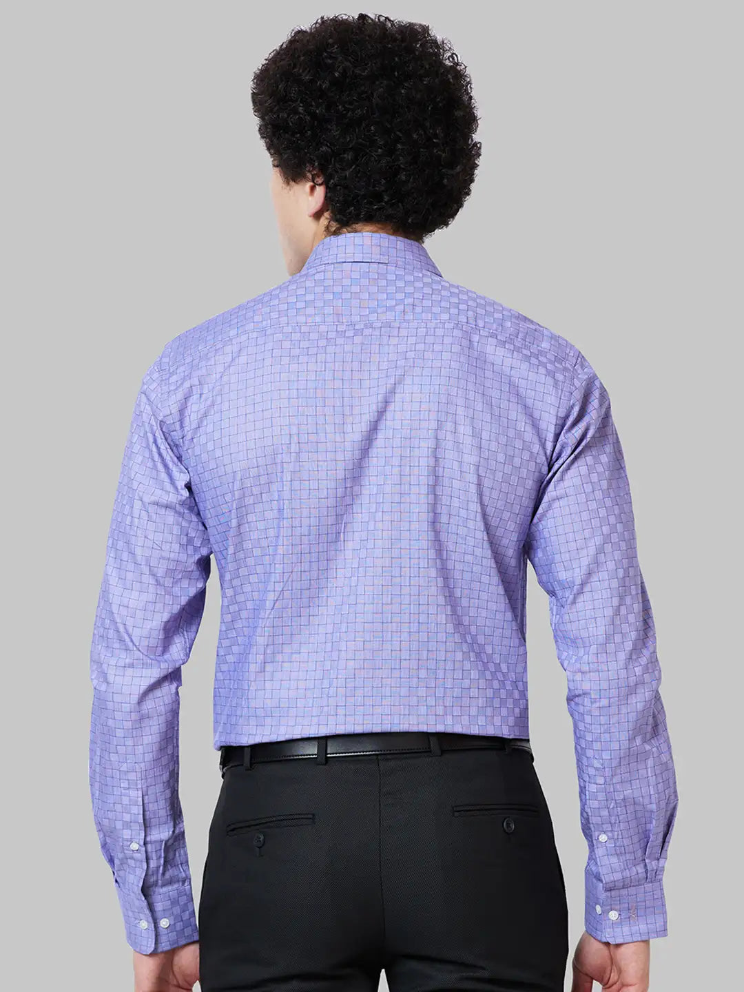Men Violet Slim Fit Checks Cotton Shirts