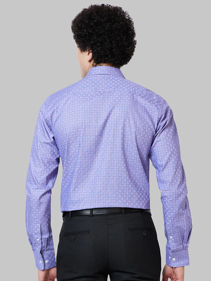 Men Violet Slim Fit Checks Cotton Shirts