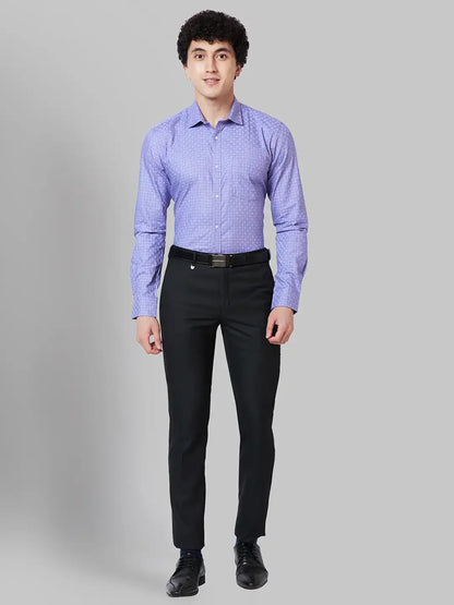 Men Violet Slim Fit Checks Cotton Shirts