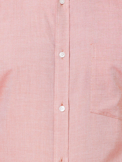 Park Avenue Men Orange Structure Slim Fit Cotton Shirt