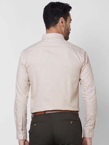 Park Avenue Men Brown Structure Slim Fit Cotton Shirt