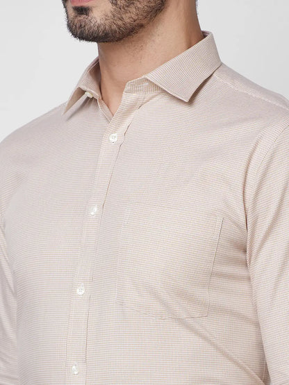 Park Avenue Men Brown Structure Slim Fit Cotton Shirt