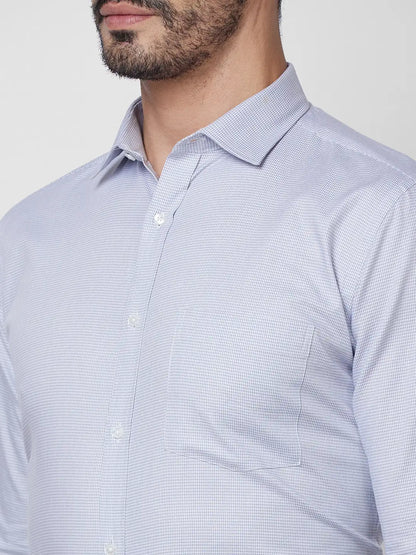 Park Avenue Men Grey Structure Slim Fit Cotton Shirt