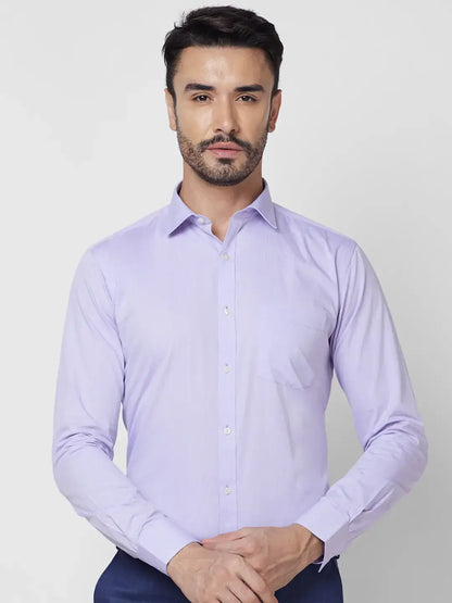 Park Avenue Men Purple Solid Slim Fit Cotton Formal Shirt