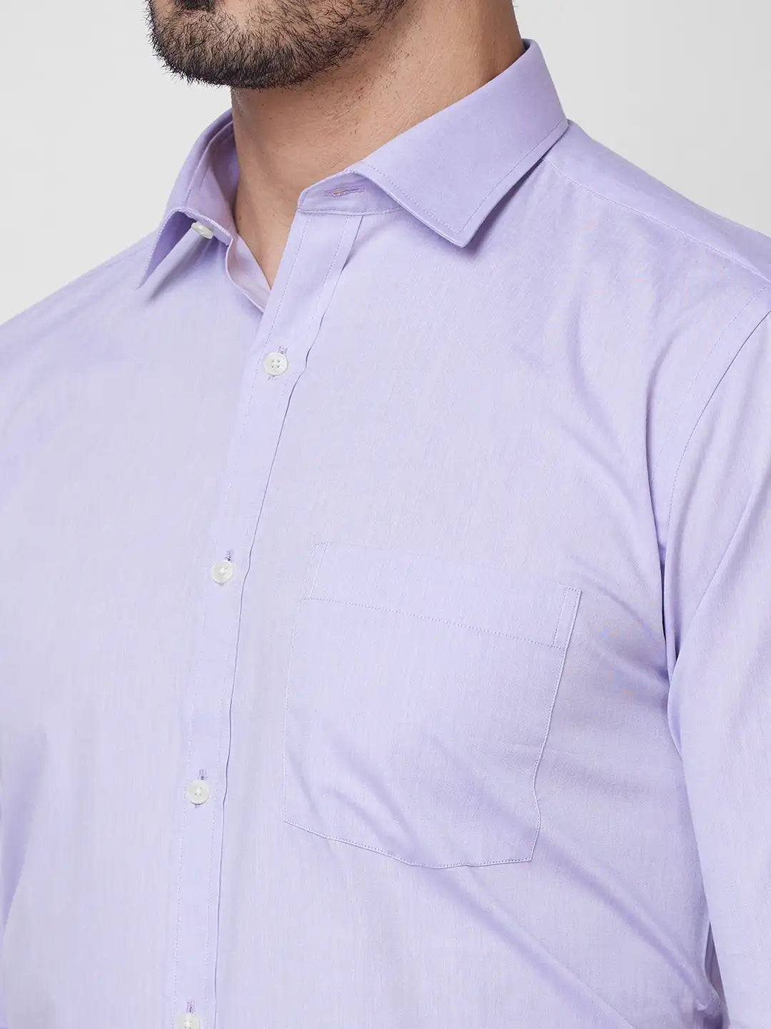 Park Avenue Men Purple Solid Slim Fit Cotton Formal Shirt