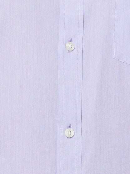 Park Avenue Men Purple Solid Slim Fit Cotton Formal Shirt