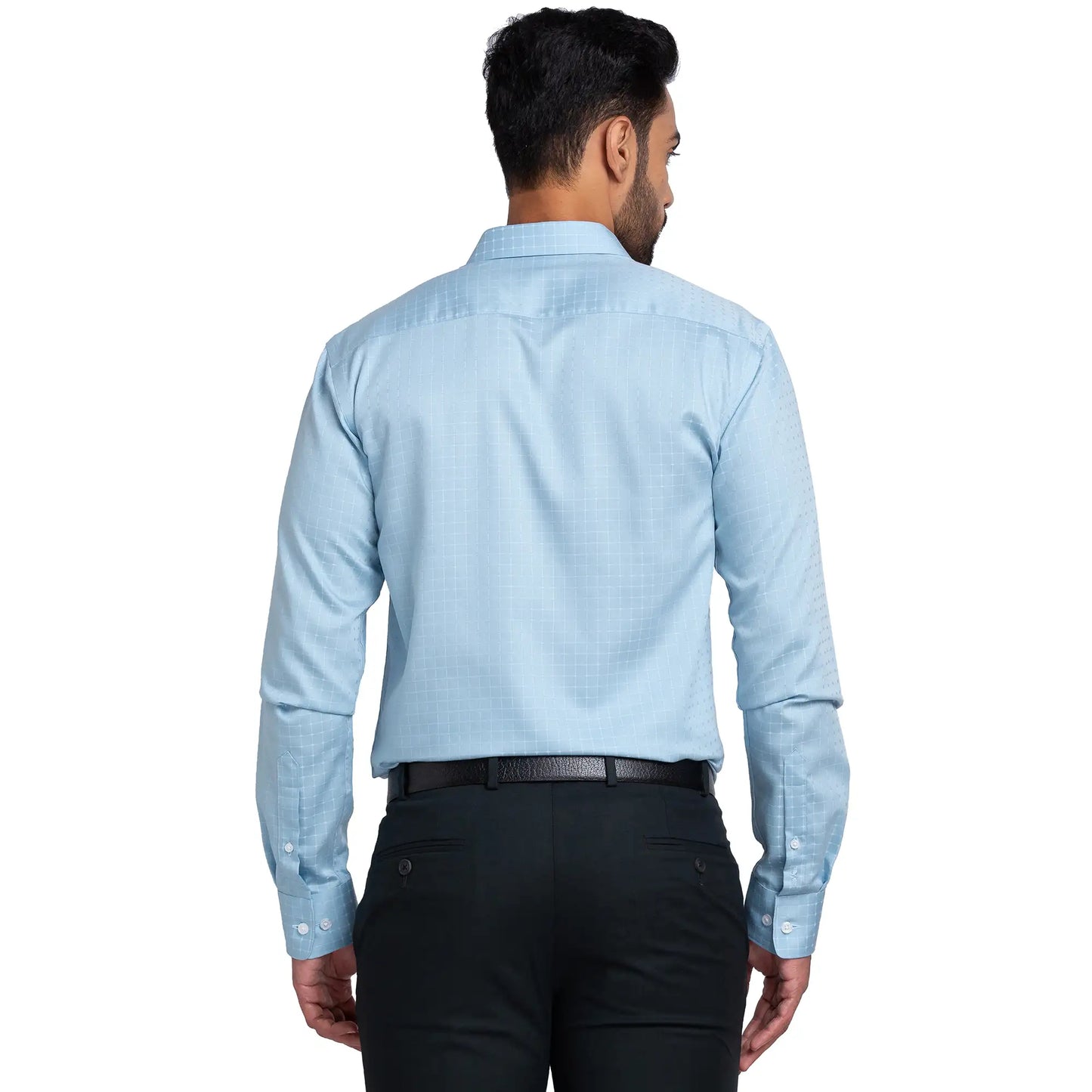 Park Avenue Men Blue Checks Slim Fit Cotton Shirt