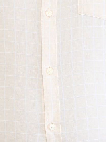 Park Avenue Men Brown Checks Slim Fit Cotton Formal Shirt