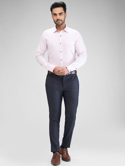 Park Avenue Men Pink Striped Slim Fit Cotton Formal Shirt