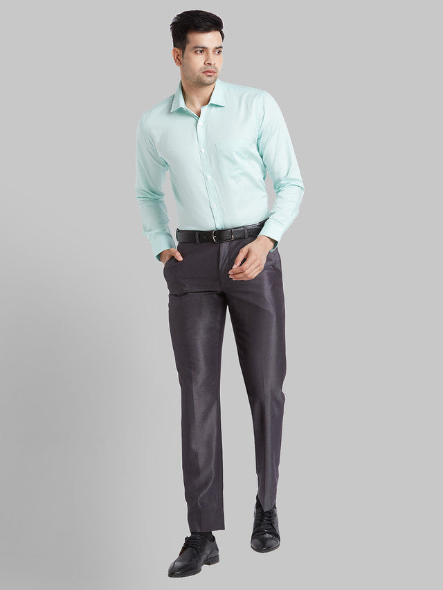 Park Avenue Blue Solid Slim Fit Cotton Formal Shirt