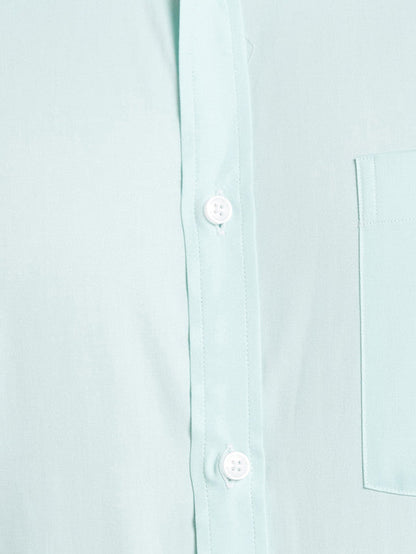 Park Avenue Blue Solid Slim Fit Cotton Formal Shirt