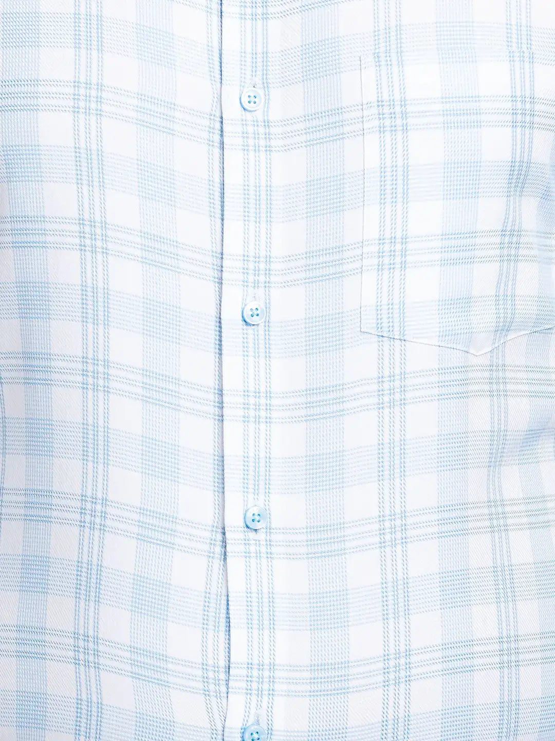 Men Blue Slim Fit Checks Cotton Shirts
