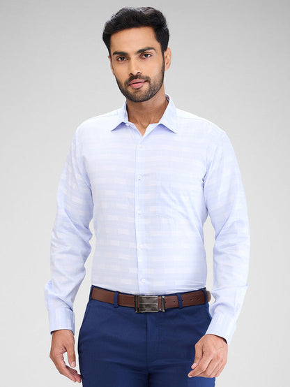 Park Avenue Blue Checks Slim Fit Cotton Formal Shirt
