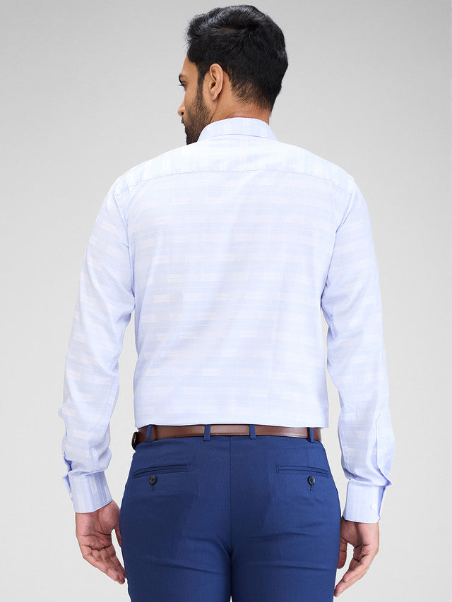 Park Avenue Blue Checks Slim Fit Cotton Formal Shirt