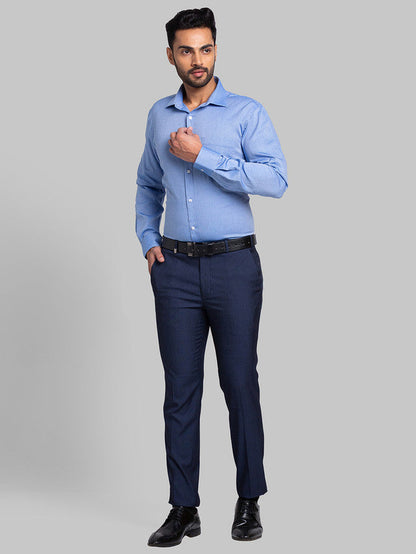 Park Avenue Blue Structure Slim Fit Cotton Formal Shirt