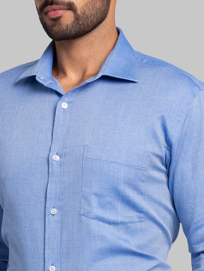 Park Avenue Blue Structure Slim Fit Cotton Formal Shirt