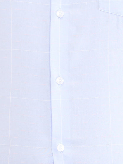Park Avenue Blue Checks Slim Fit Cotton Formal Shirt