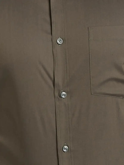 Men Green Slim Fit Solid Cotton Blend   Shirts