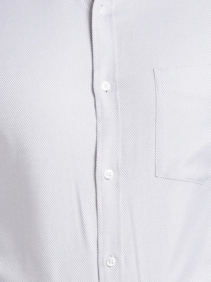Park Avenue Men Grey Structure Slim Fit Cotton Shirt